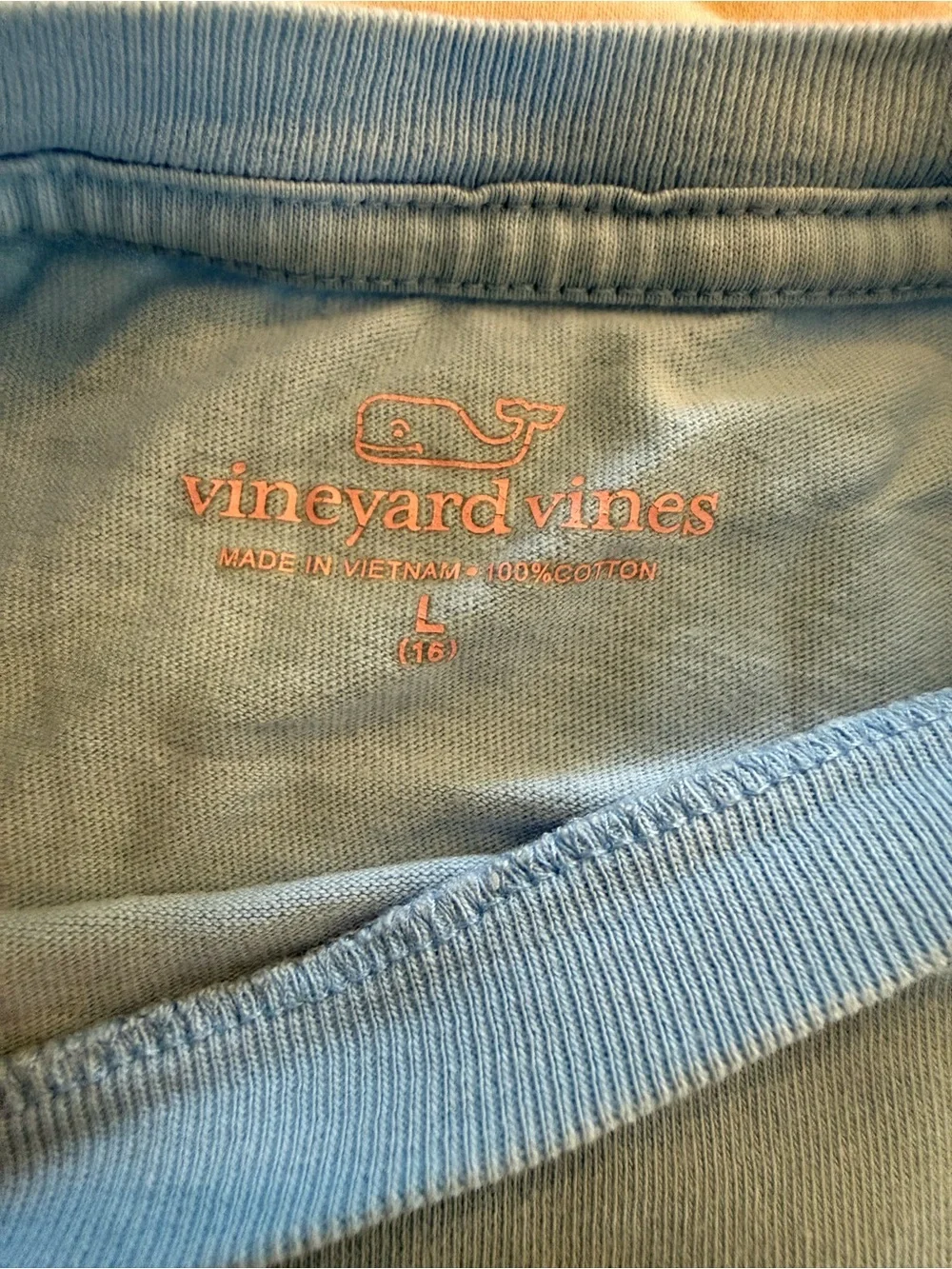 Vineyard Vines Youth Large 16 Blue Graphic Pocket T-Shirt Whale Palm Tree Logo - Picture 2 of 5